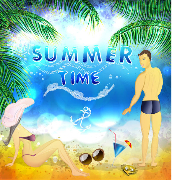 summer time, travel concept - Vector, afbeelding