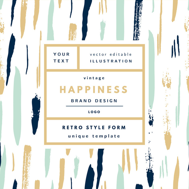 Happiness  Retro label package template - Vector, Image