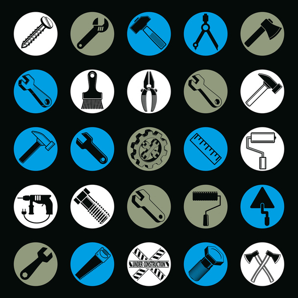 Stylizované průmyslové ikony - Vektor, obrázek