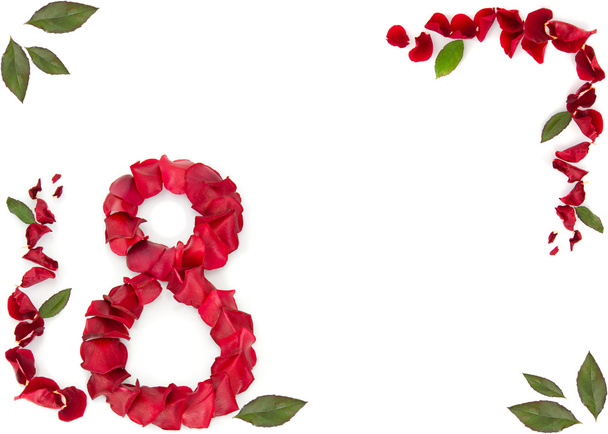 Rose petals in a shape of a eight - Foto, immagini