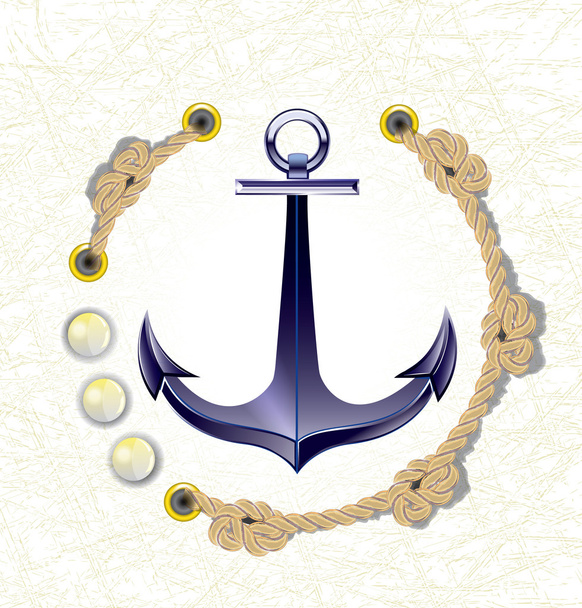 Icon of anchor, sea travel - Вектор, зображення