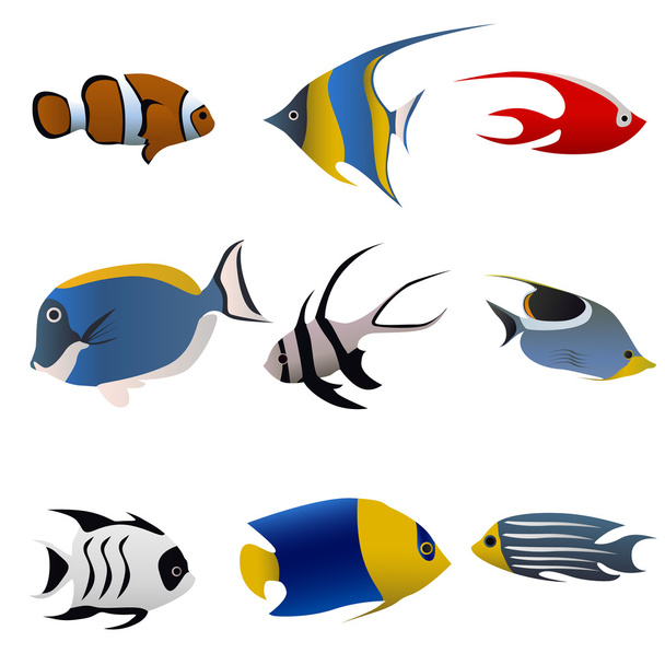 Set di pesci tropicali
 - Vettoriali, immagini