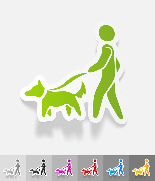 kävelevä koira paperi tarra
 - Vektori, kuva