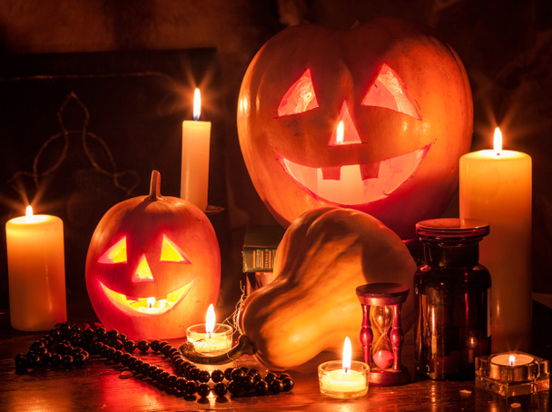 Halloween kurpitsa lyhdyt - Valokuva, kuva