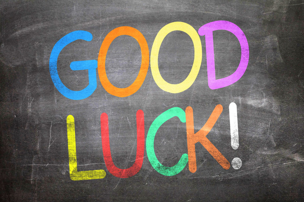 Good Luck written on a chalkboard - Photo, Image