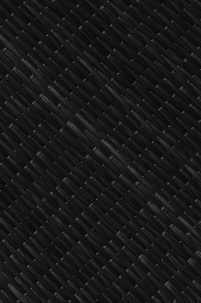 Strohmatte gebleicht und gefärbt Black Grunge Textur Probe - Foto, Bild