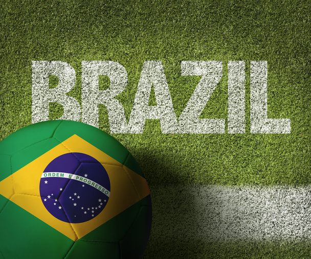 Voetbalveld met de tekst Brazilië - Foto, afbeelding