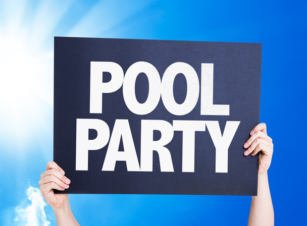 Cartão de festa piscina
 - Foto, Imagem