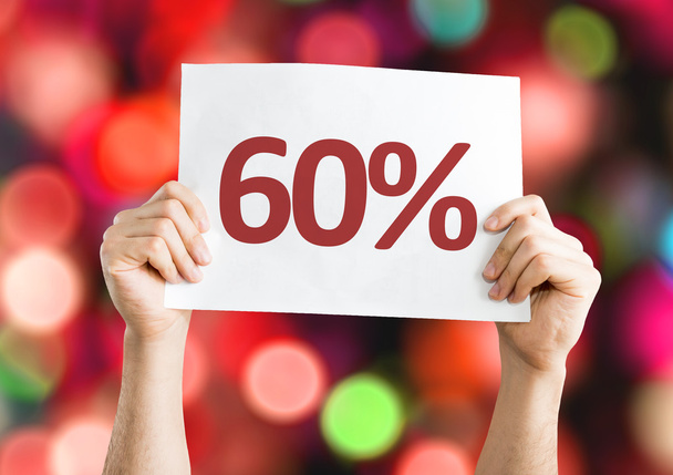 60 percents card - Photo, Image
