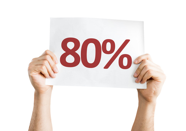 80 percents card - Photo, Image