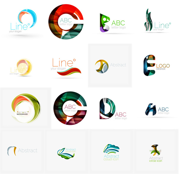 Набор идей для логотипа компании, коллекция иконок
 - Вектор,изображение