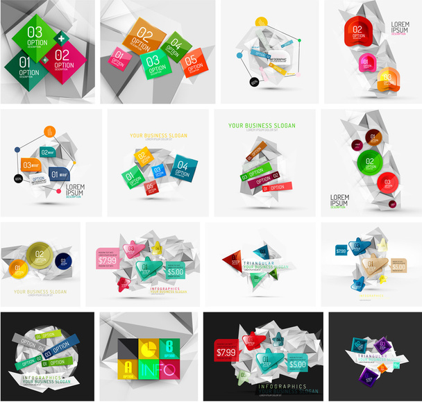 Set di modelli geometrici astratti di banner infografici in carta
 - Vettoriali, immagini