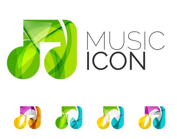Conjunto de ícone de nota de música abstrata, conceitos de logotipo de negócios, design geométrico moderno limpo
 - Vetor, Imagem