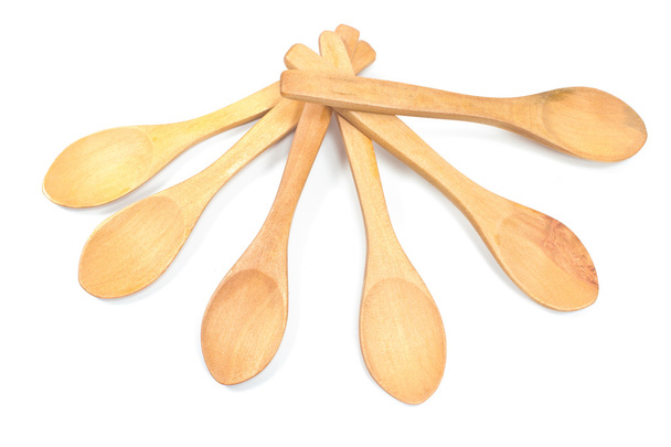Wooden spoons isolated on white - Photo, Image