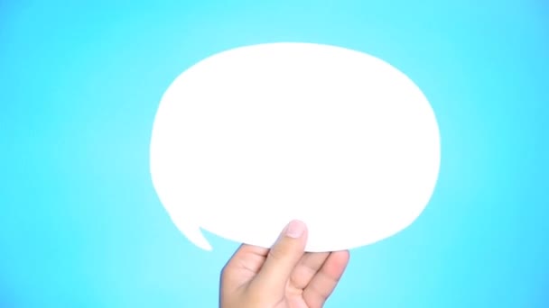 Good idea! Speech Bubble on blue background - Video, Çekim