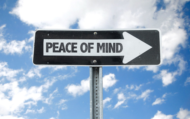Segno di direzione della pace della mente
 - Foto, immagini