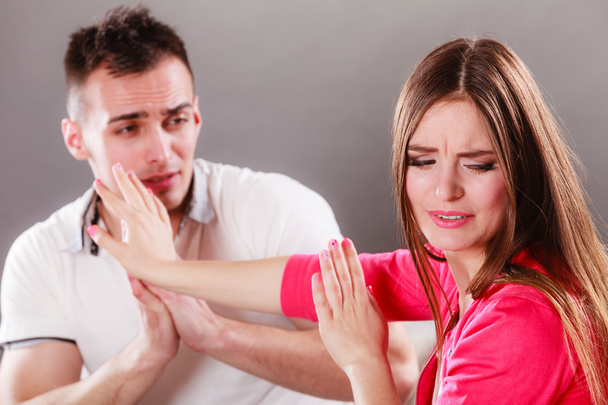 Husband apologizing wife. Angry upset woman. - Φωτογραφία, εικόνα