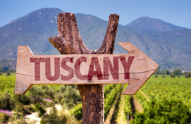 Tuscany ahşap işareti - Fotoğraf, Görsel