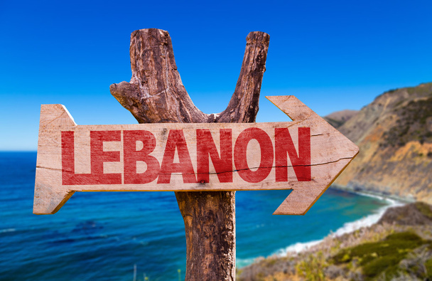 レバノンの木製看板 - 写真・画像