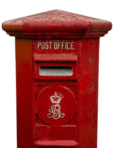 stary Postbox z cliping ścieżka - Zdjęcie, obraz