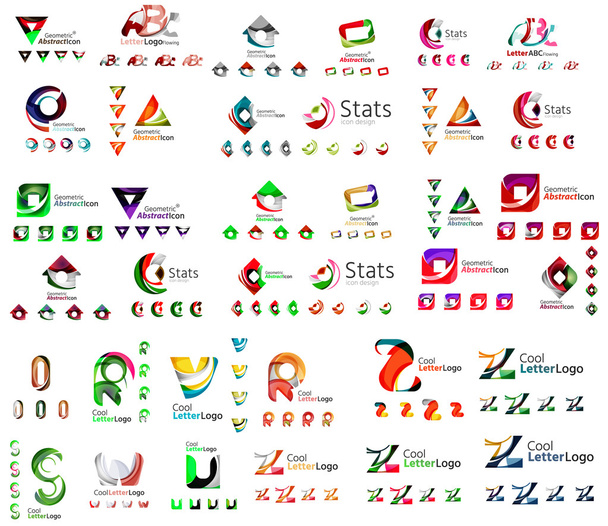 Mega set of letter logos - Vektör, Görsel