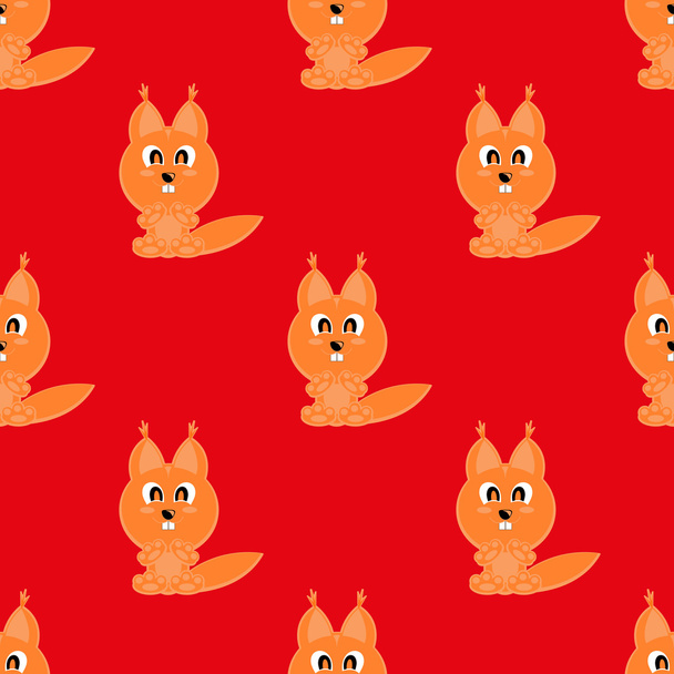 Naadloze vector achtergrond grappige dieren symbool eekhoorn - Vector, afbeelding