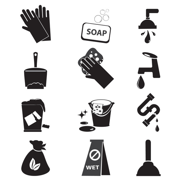 takarítás ikon készlet - Vektor, kép