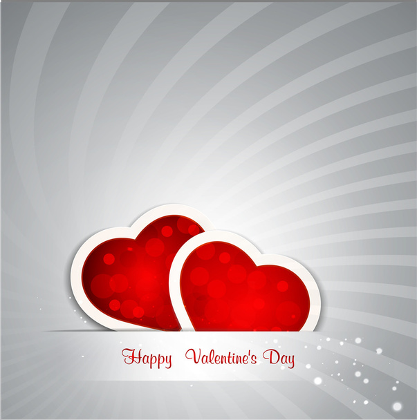 Festive background with two protruding hearts - Vector, imagen
