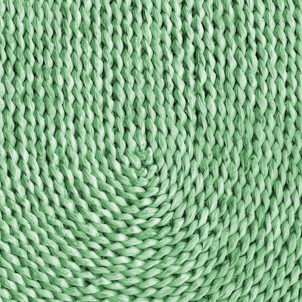 Raffia placemat gevlochten gebleekt en gekleurd groene Grunge textuur monster - Foto, afbeelding