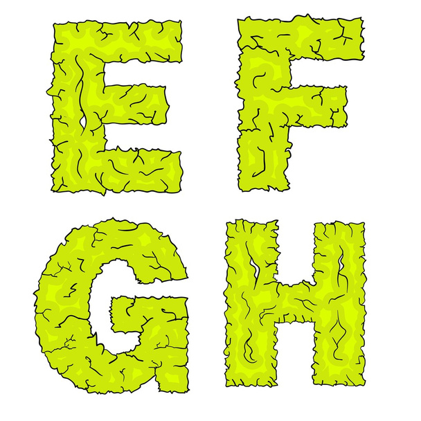 halloween grimy letters efgh - Vektor, kép