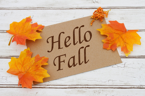 こんにちは秋のカード - 写真・画像