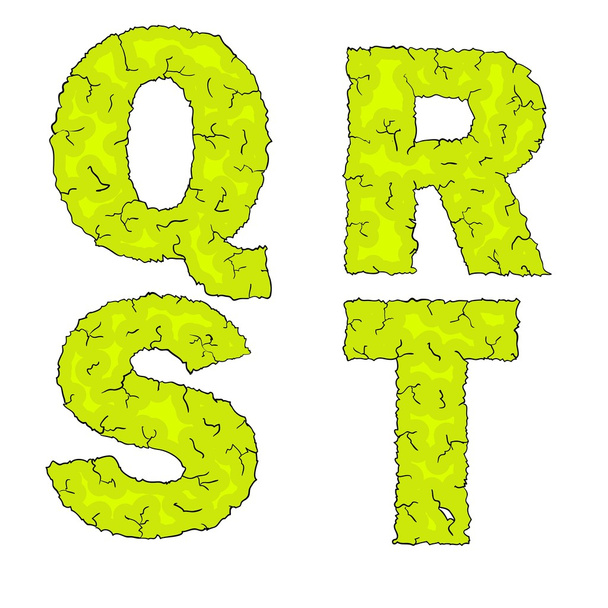 Halloween groezelige brieven qrst - Vector, afbeelding