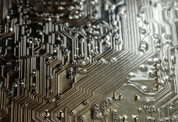 Closeup Macro of a Computer PCB Board - Photo, Image