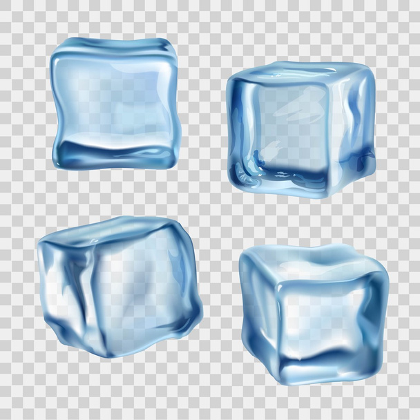 Eiswürfel blau transparent - Vektor, Bild