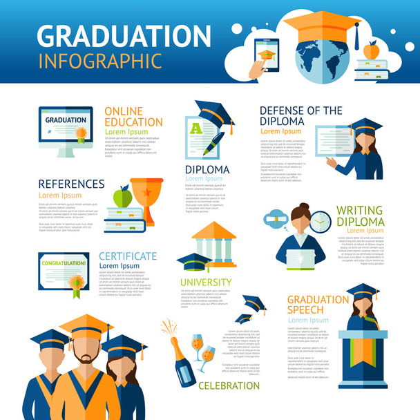 Graduation Infographics Set - Vector, Image