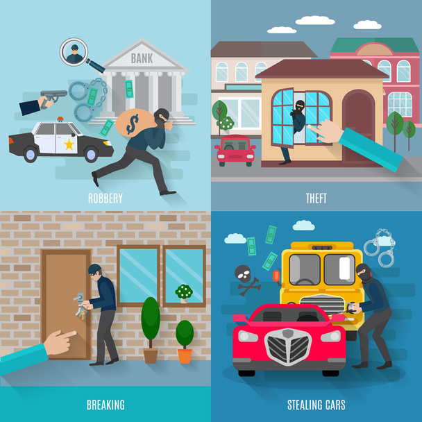 Stealing Icons Set - Vector, Image