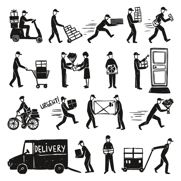 Delivery Doodle Set - Vector, Image