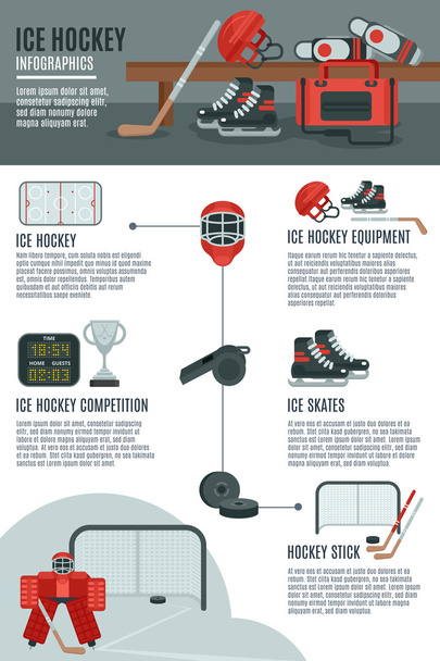 Eishockey Infografik Layout Banner - Vektor, Bild