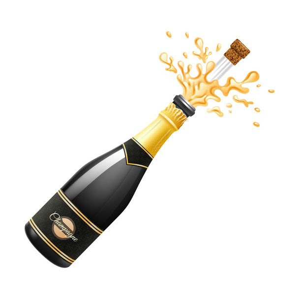 Champagne Explosion Illustration - Vector, Image