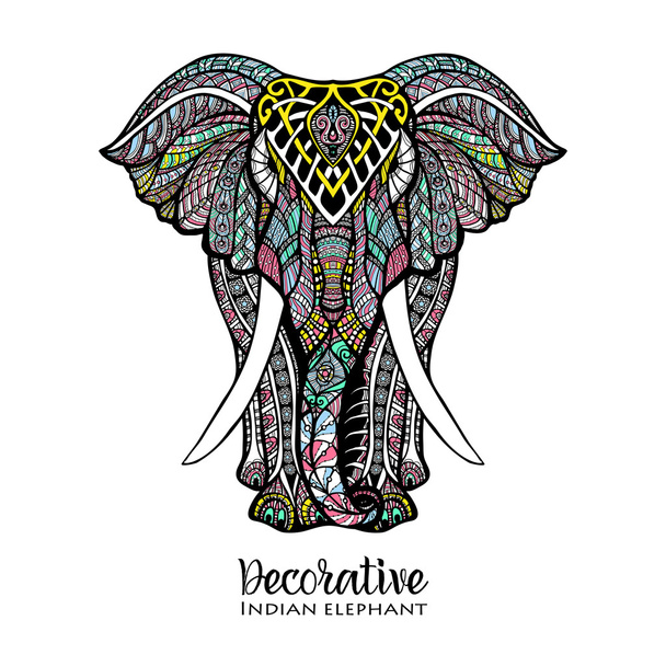 Elephant Colored Illustration - Vector, Image