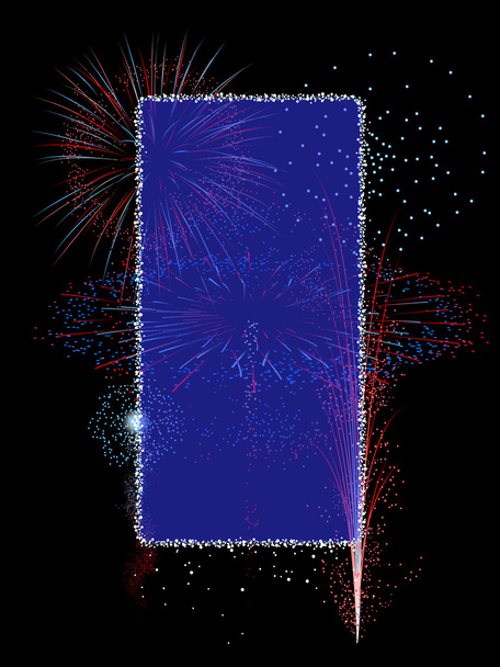 Fireworks Frame - Vector, Image