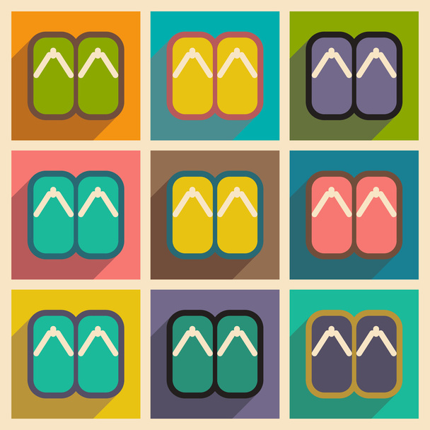 Collection icônes de pantoufles japonaises
 - Vecteur, image