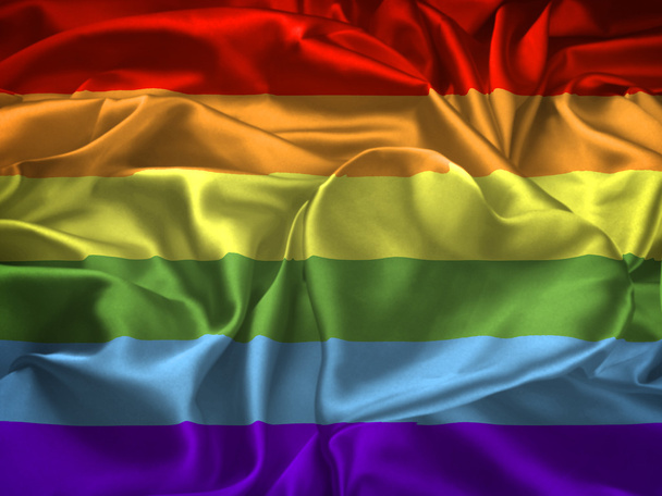 Gay Pride Flag and heart - Photo, Image