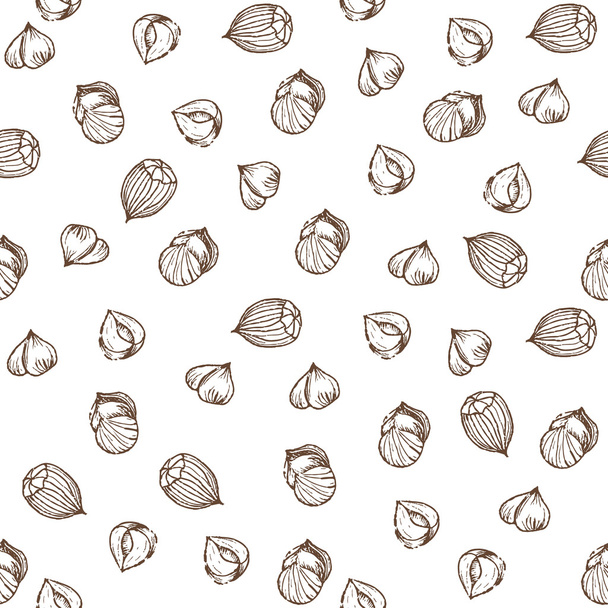 Nuts set seamless pattern - Wektor, obraz