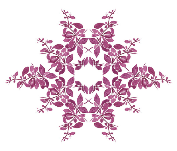 floral pattern with purple twig - Zdjęcie, obraz