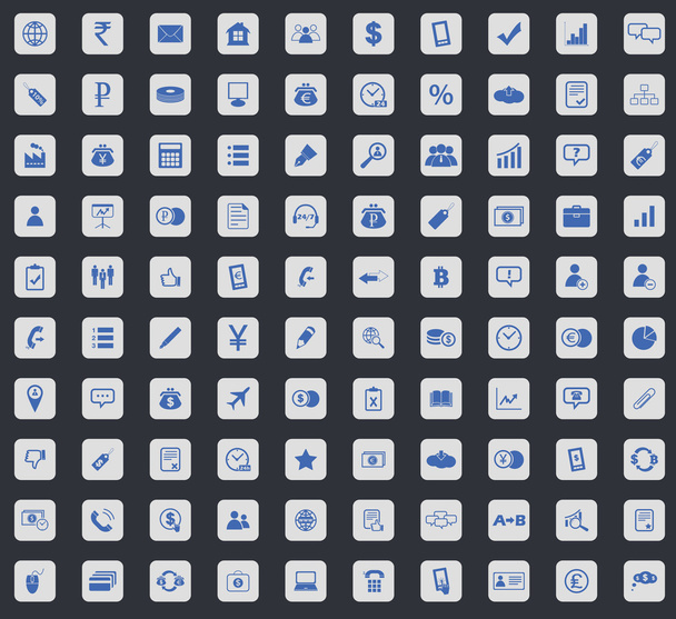 Business icon set, square - Вектор, зображення