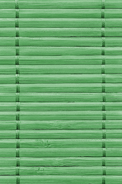 Bamboe Mat handwerk gebleekt en gekleurd groene Grunge textuur monster - Foto, afbeelding