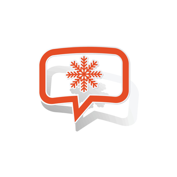 Snowflake message sticker, orange - Vector, Image