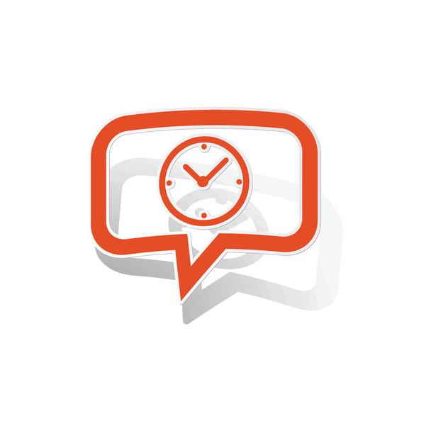 Time message sticker, orange - Vector, Image