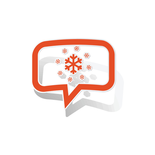 Snow message sticker, orange - Διάνυσμα, εικόνα